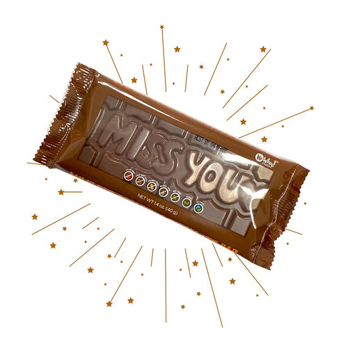 (2 Pack) Vegan Gifts | Allergy Friendly Gift | I Miss You | Milkless Occasion Chocolate Bars | Vegan, Dairy Free