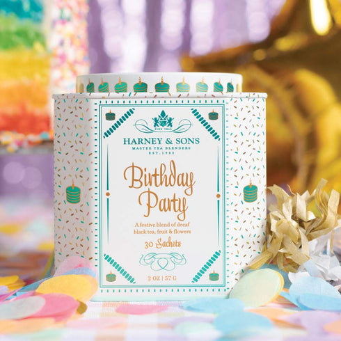 30 Count Harney & Sons Birthday Party Tea, Decaf, Sachets Decaffeinated