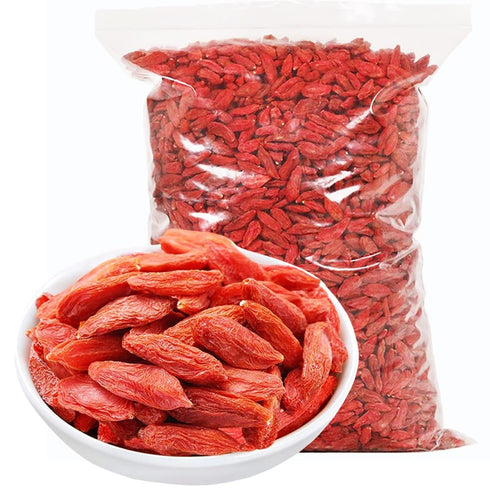 MIHUNTANG 17.63oz/500g Dried Goji Berries Whole Fruit Raw Sun-Dried Red Goji Large Berry Perfect for Tea, Smoothies