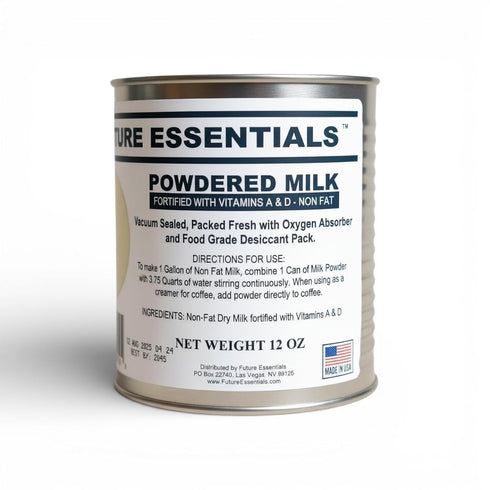 20-Year 12oz, #2.5 Future Essentials Canned Instant Nonfat Dry Milk Powder Shelf Life Non Fat Dry Powdered Milk