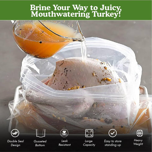 Regency Wraps Heavy Duty Brining Bag, Double Seal for Juicy Turkey, BPA Free, Clear, 23.5" x 19.5", Pack of 1