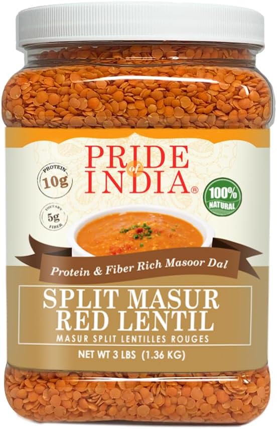 Pride Of India - Indian Split Masur Red Lentils - Protein &