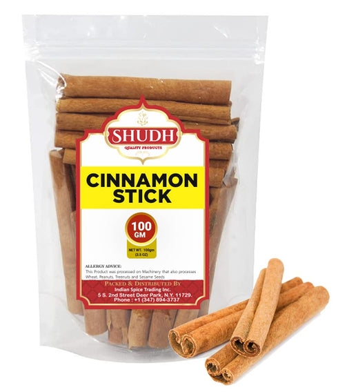 jimidar 100GM (3.5 Oz) 2 3/4" 100% (100 SHUDH Cinnamon Sticks | Cassia Cinnamon | Canela | Perfect for Baking, Cooking