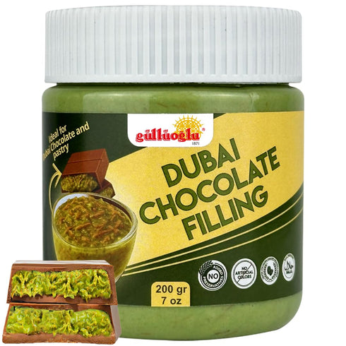 Gulluoglu Dubai Chocolate Filling 200g 7oz Pistachio Cream with Crispy Kadayif |