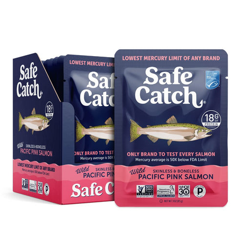 Safe Catch Wild Pacific Pink Salmon Skinless Boneless Wild-Caught Salmon Fish Pouch,