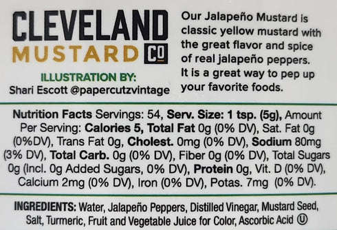 Generic 2 Pack (2 Pack, 9.5oz) of Cleveland Mustard and Ketchup Co All Natural Ingredients Jalapeno Mustard