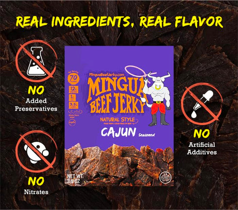 3.5 oz Mingua Beef Jerky (The Original) Cajun