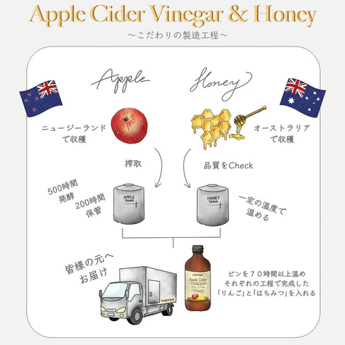 500mL Melrose apple cider vinegar and honey