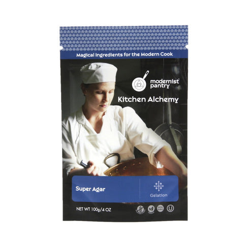 Pure Super Agar Powder, High Gel Strength Gracilaria Algae, Non-GMO Vegan OU Kosher Certified - 100g/4oz