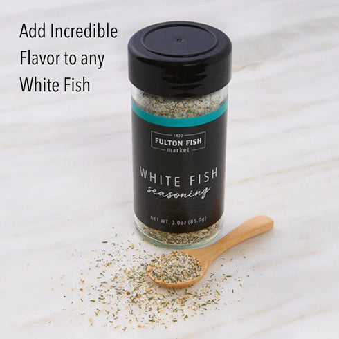 3 oz Fulton Fish Market White Fish Seasoning, Lemon Citrus Seafood Spice Rub for Fish, Shrimp & Lobster, Crafted Blend