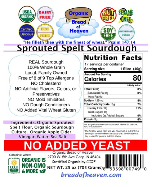 Organic Bread of Heaven 2 ~ Sprouted Spelt Sourdough ~ loaves ~ USDA Organic