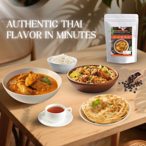Lamoone 2, (1) Massaman Curry Cube Ready-to-Cooked Thai Massaman Paste Cube, Single-Serve for Authentic Thai Flavor