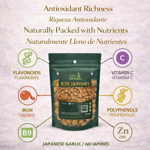 3oz Nature100% Ajo Japones (Japanese Garlic) Premium Quality resalable Bag Keeps Garlic Always Fresh! Crafted By All