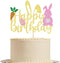 Easter Happy Birthday Cake Topper Glitter Paper - Happy Easter Birthday Cake