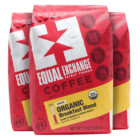 Equal Exchange Organic Ground Coffee, Breakfast Blend Drip, 12 Ounce (Pack of