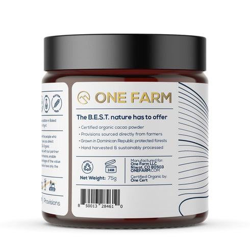 100% (2.6 oz One Farm by WAAYB Organic Cacao, Single Estate, Non-GMO, Fair-Trade, Vegan, Gluten Free, Raw Rizek Cacao