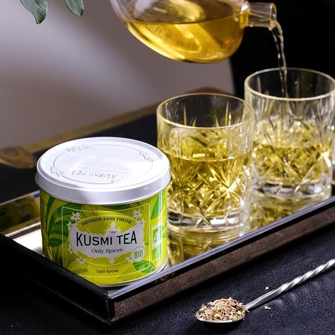 Kusmi Tea - Only Spices Organic Herbal Tea with Cinnamon, Aniseed, Ginger, Licorice, Fennel, Caffeine Free, 3.5 oz