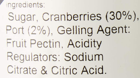 8oz (Pack 1) Mrs Bridges Cranberry Sauce with Port, Made in Scotland, Jar