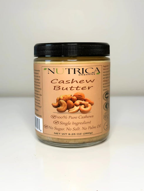 100% 9.25oz (262gr) Pure Cashew Butter, Single Ingredient, No Salt, No Sugar, No Palm Oil, No Additives, Vegan, Plant