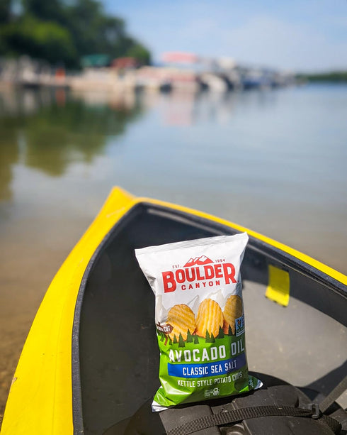Pack, 18 Count (1 oz Boulder Canyon Avocado Oil Kettle Style Potato Chips Variety - Gluten-Free, Non-GMO, Hickory