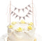LOCOLO Happy Birthday Cake Toppers, Ivory Cake Topper with Wooden Sticks for Party Decoration Supplies