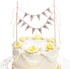 LOCOLO Happy Birthday Cake Toppers, Ivory Cake Topper with Wooden Sticks for Party Decoration Supplies