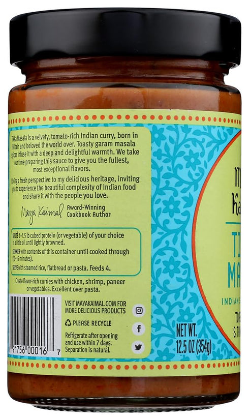 SMMR 12.5 OZ MAYA KAIMAL SAUCE TIKKA MASALA, by Maya Kaimal