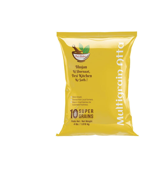 DESI KITCHEN AUTHENTIC INDIAN PRODUCTS Desi Kitchen Multigrain (10 Super Grains) Wheat Flour (Chakki Atta) 4lbs