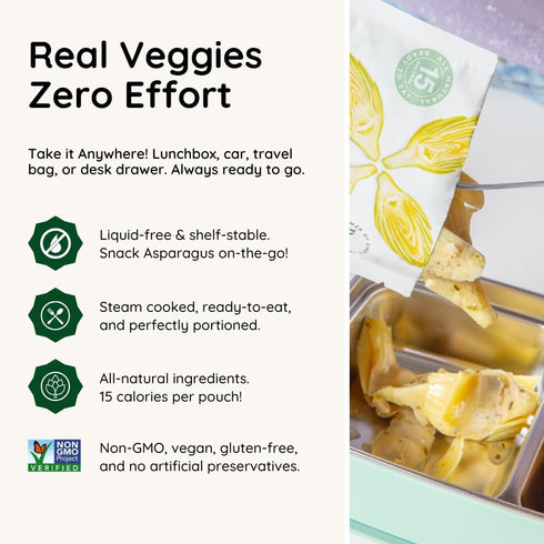 Pack (10 Pack, 1.58 oz) POSHI Artichoke Hearts with Basil and Thyme Ready-to-Eat Snack Vegan, Keto, Low Carb, Gluten