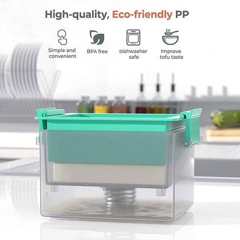 12-16 oz 16oz Large Tofu Press, Yarkor Tofu Presser for Bricks Firm Tofu or Extra Firm Tofu, Built-in Drip Tray, Simple