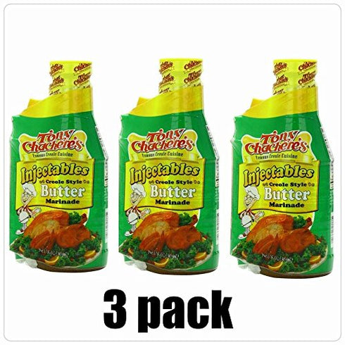 Tony Chachere's Injectable Creole Style Butter Marinade, 17 Fl Oz., (Pack of
