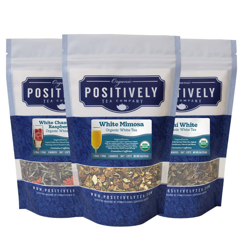 Organic Positively Tea Company, White Tea Sampler, Loose Leaf, 4 Ounce, 3