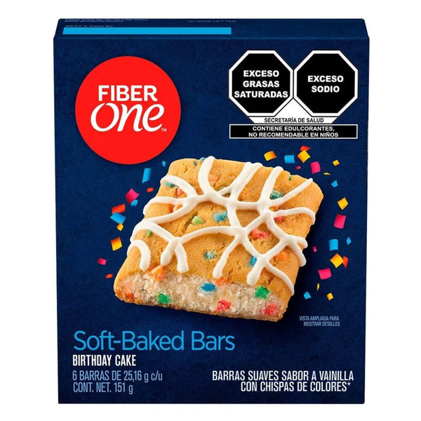 Fiber One 70 Calorie Birthday Cake Soft-Baked Snack Bars, 6 ct