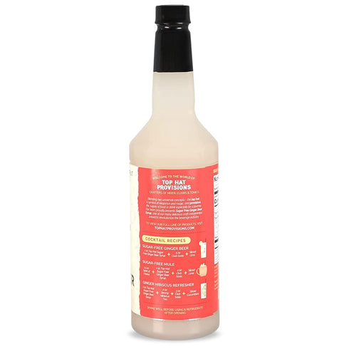 32 32oz Top Hat Keto Sugar Free Diet Ginger Beer Syrup - Made with Organic Monk Fruit Zero Sugar Ginger Syrup for Soda