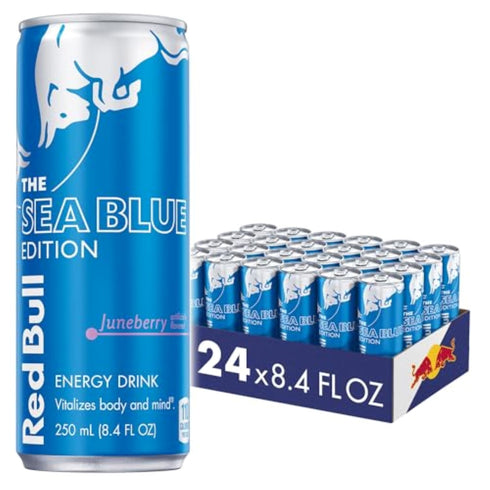 Red Bull Sea Blue Edition Energy Drink, 8.4 Fl Oz Can, 24