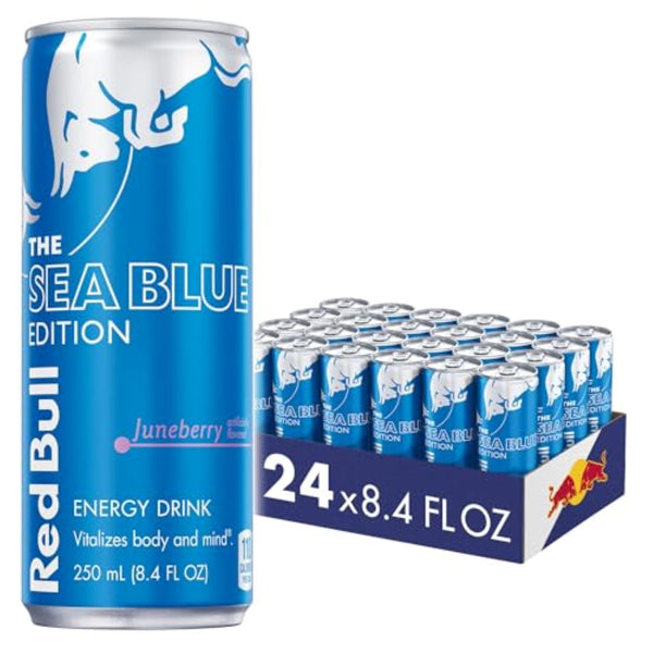 Red Bull Sea Blue Edition Energy Drink, 8.4 Fl Oz Can, 24