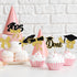 Morndew 24 PCS Graduation Done and Doctoral Cap Cupcake Toppers for Party Decorations
