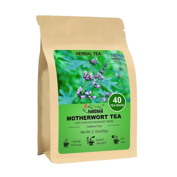 FullChea - Motherwort Tea, 40 Teabags - Premium Dried Motherwort Herb -