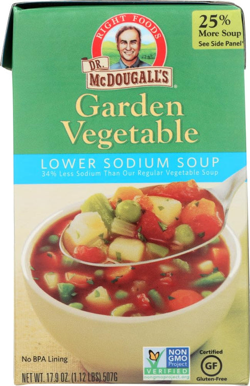 Dr. McDougall's Garden Vegetable Lower Sodium Soup - Case of 6-17.9 oz.