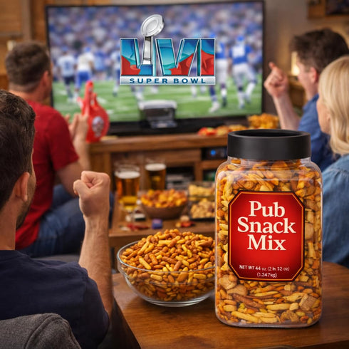 Generic 44 Oz Pub Snack Mix Crunch Assortment Party Size Savory Snack - Honey Mustard Cheddar Cheese Pretzel Sesame