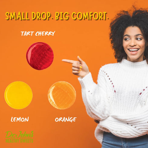 Dr. John's Candies 100 Count, 1 LB Dry Mouth Drops Lemon, Orange, & Tart Cherry with Zero Sugar, Dye-Free, Plant Based
