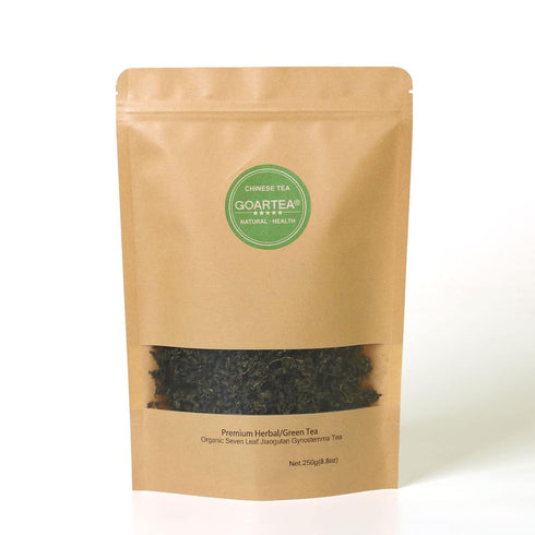 GOARTEA Premium Seven Leaf Jiaogulan Gynostemma Chinese Herbal GREEN TEA, 250g / 8.8oz Loose Leaf