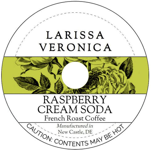 Larissa Veronica Raspberry Cream Soda French Roast Coffee (Single Serve K-Cup Pods) (Gourmet, Naturally