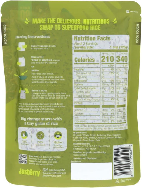 7.05 OZ Jasberry Rice Org W/Cocnut Rte