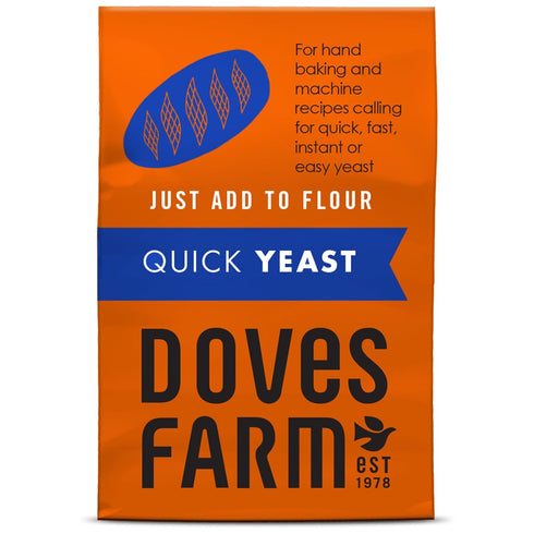 Doves Farm Quick Yeast, 4.41 Oz (125gm) for Bread & Pizza Dough Baking, Instant Dry Yeast