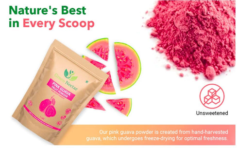 GREEN NECTAR (1 lb (16 Oz 1 Pack) Pink Guava Fruit Powder Bag), Unsweetened, Non-GMO, Vegan and Gluten Free