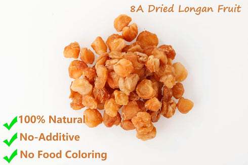 9 Oz/256g,Selected Fruit,100% Premium Dried Longan Fruit Longan Natural, No Sugar Added & No Additive.