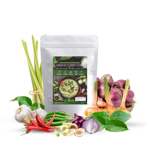 Lamoone Green Curry Cube Authentic Thai Green Curry Paste Cube, Ready-to-Use Instant Curry