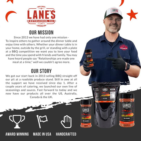 Spellbound 2 Lbs Lane's Hot Sweet and Spicy Pork Rub Seasoning, All-Natural Butt Rub Seasoning, Rib Rubs for Smoking