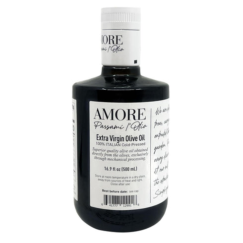 Amore Passami l'Olio 16.9 oz (500ml) 100% Amore Passami lOlio Extra Virgin Olive Oil, fl | Italian, Cold-Pressed
